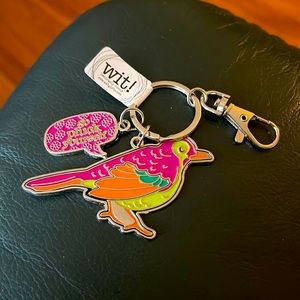 NEW in PKG TROPICAL BIRD KEYCHAIN with the mouth of a sailor! GO PLUCK YOURSELF!